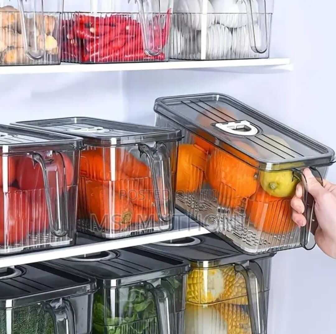 Mondee Premium 3Litre Clear Fridge Organizer Bin with Date Tracker.