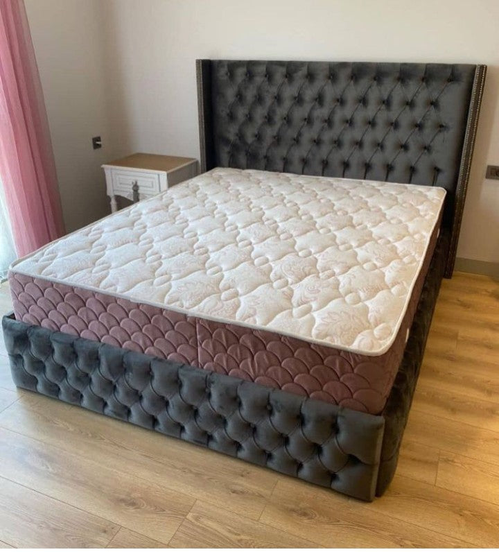 Dotted Gray Big Bed