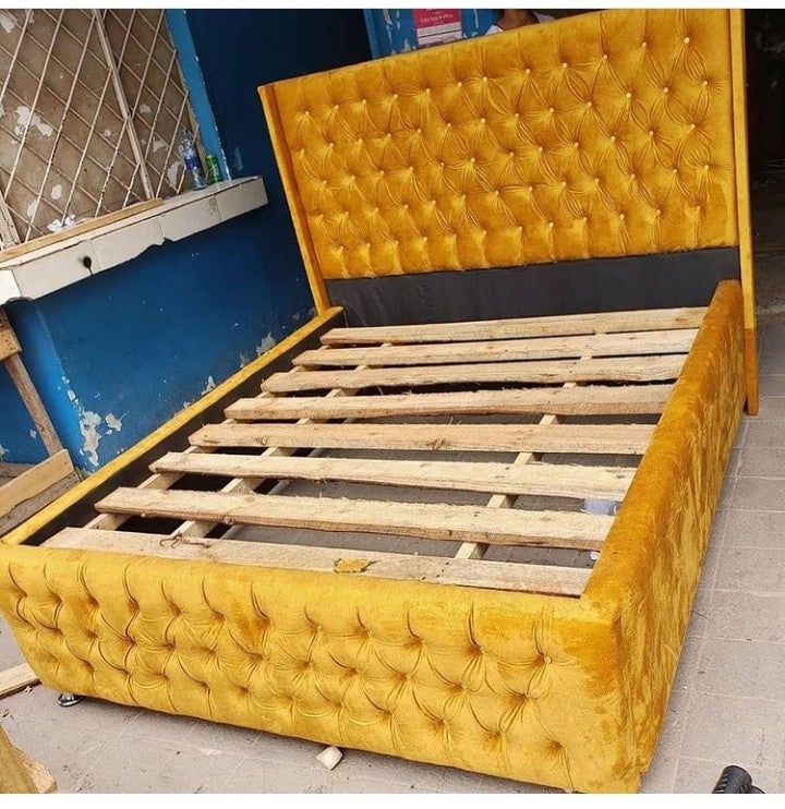 Yellow Bed Patterned