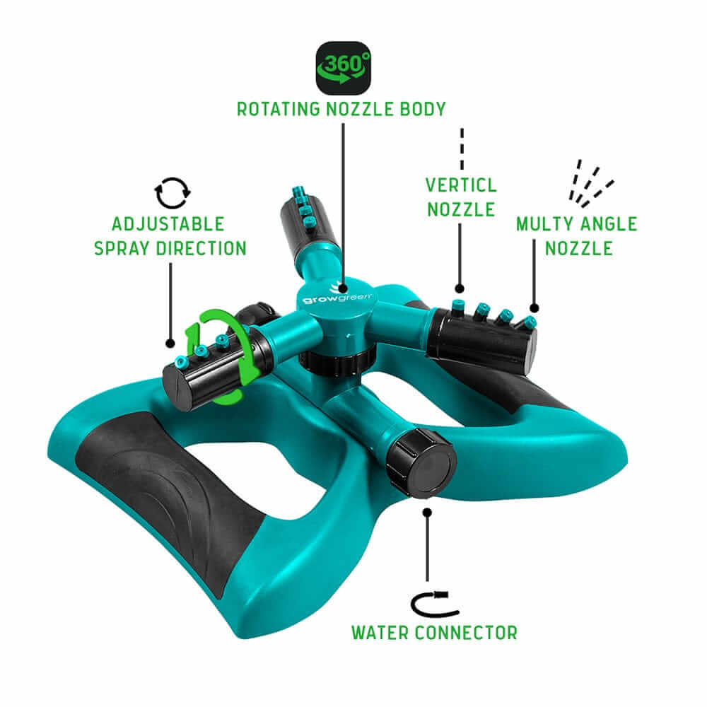 InnovaKE 360° Rotating Garden Sprinkler | 2-in-1 Adjustable Irrigation System