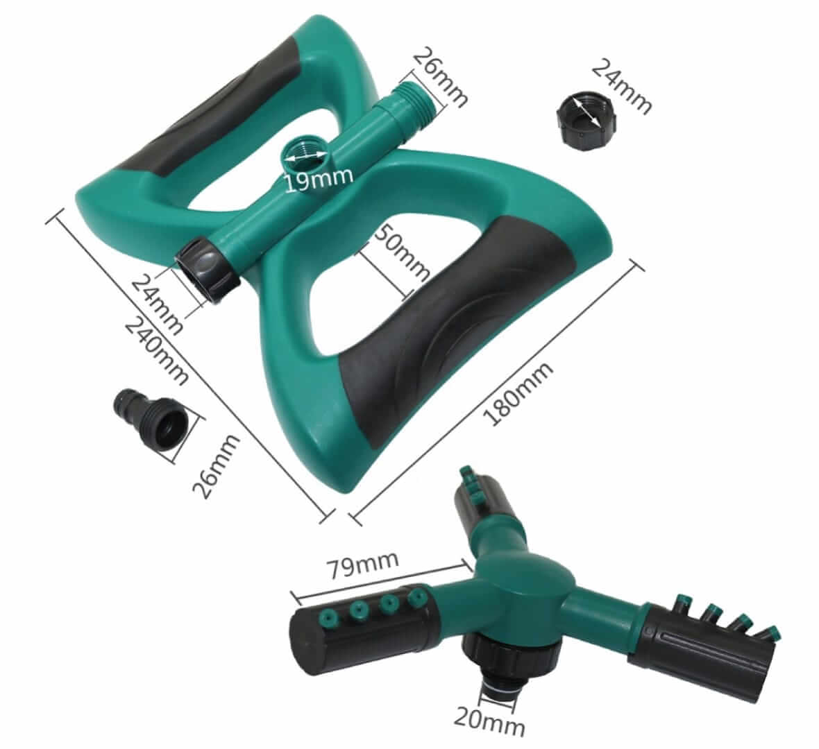 InnovaKE 360° Rotating Garden Sprinkler | 2-in-1 Adjustable Irrigation System