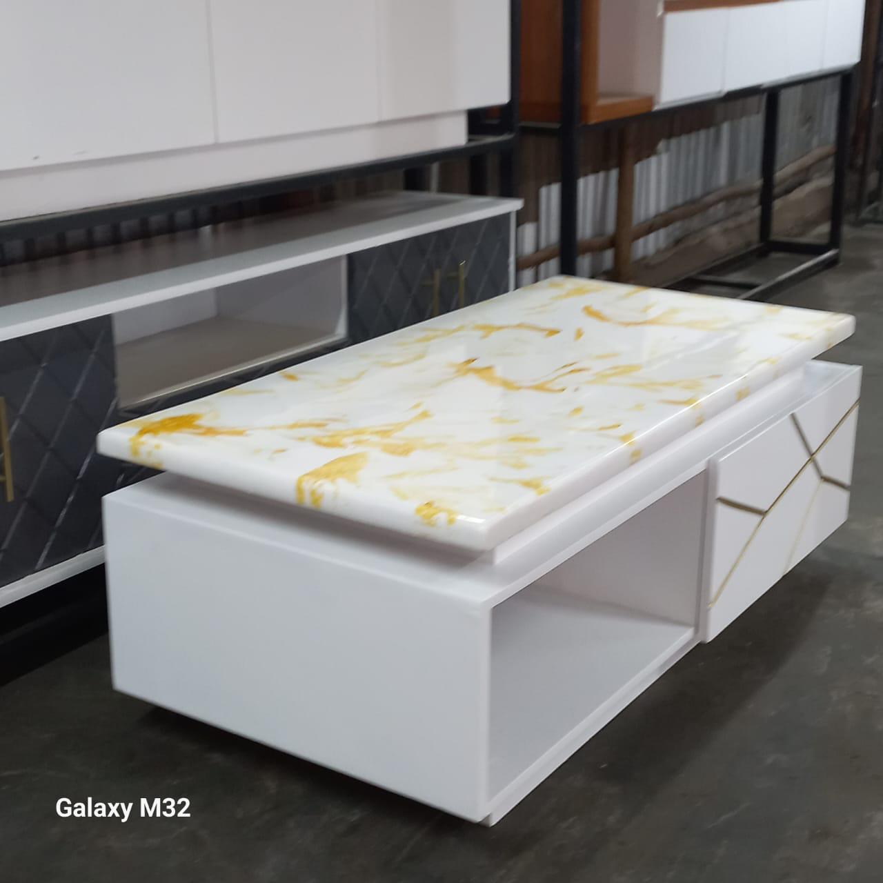 Orange Surface White Table Set
