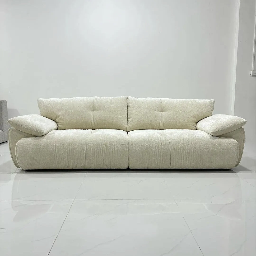 The Extra Large Bouncy Spring 3-Seater Sofa | Cream Plush Couch