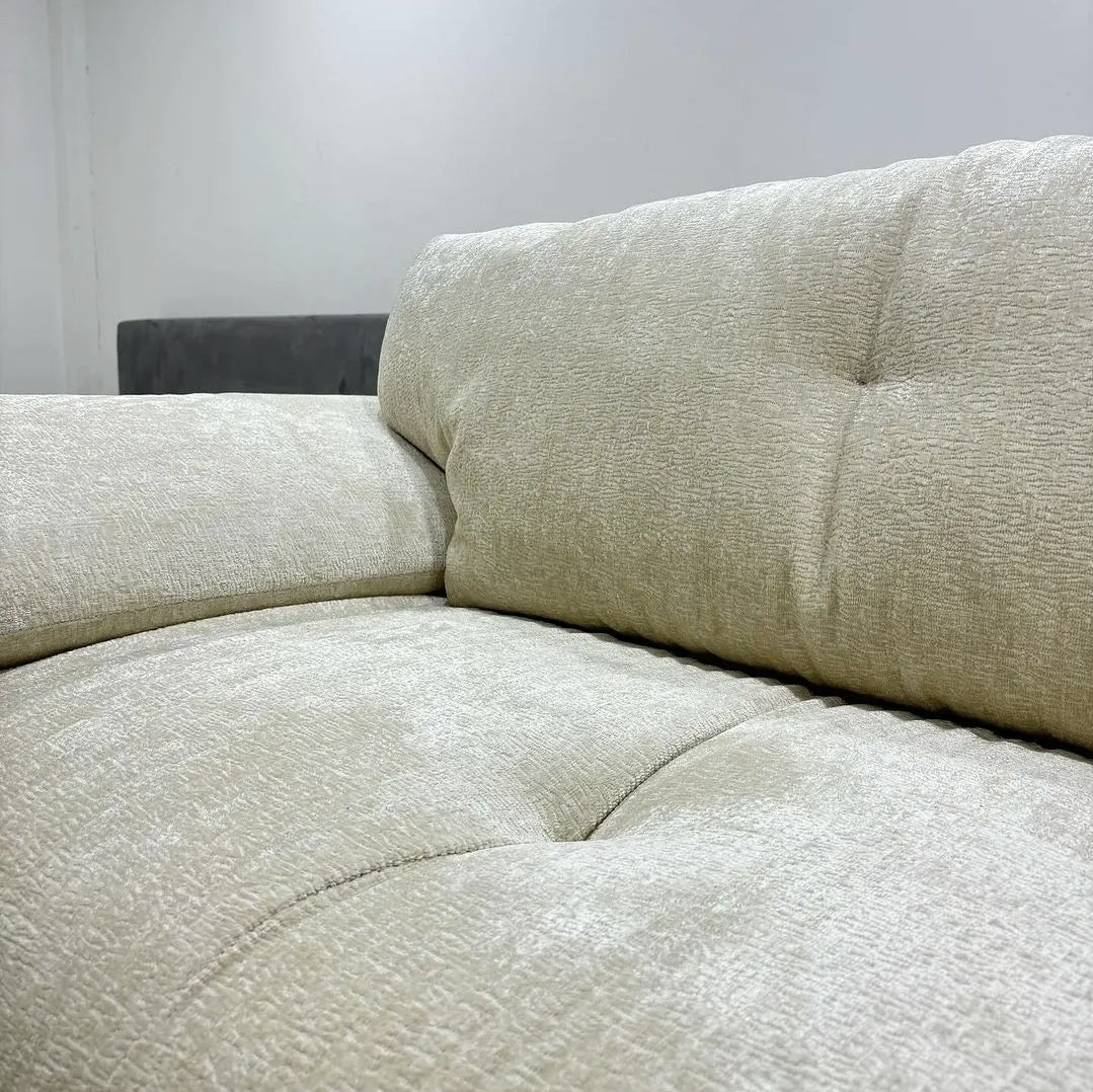 The Extra Large Bouncy Spring 3-Seater Sofa | Cream Plush Couch