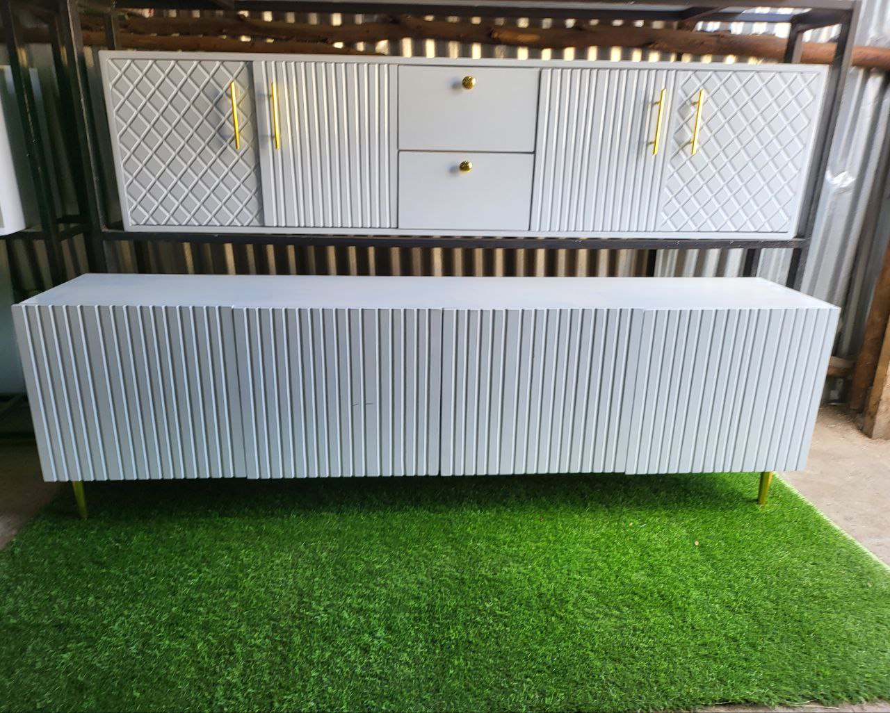 Straight Lines White Tv Stand