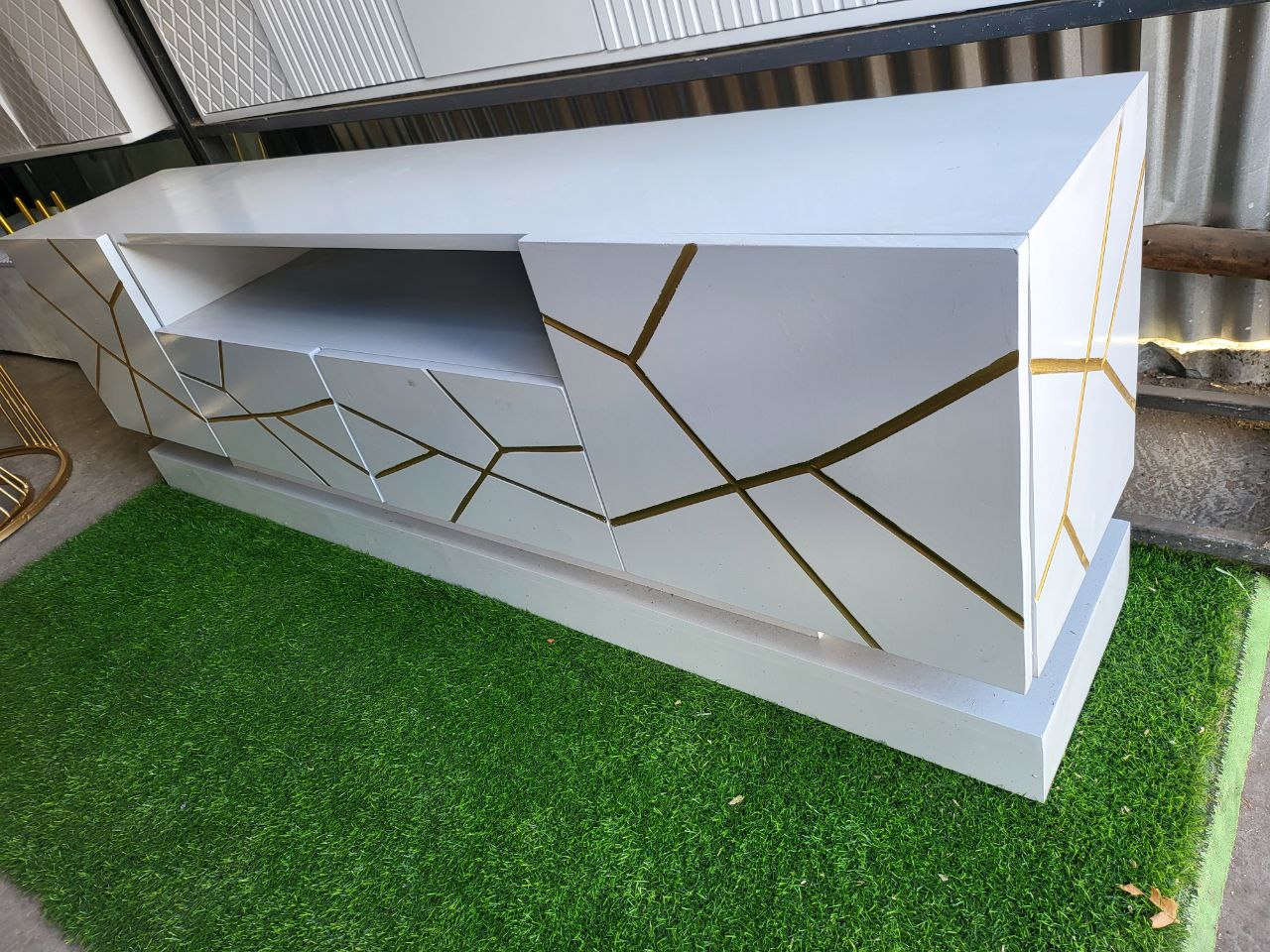 Roots White Boxed Tv Stand