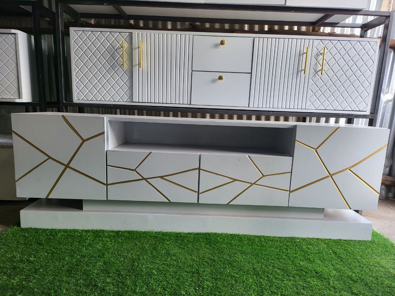 Roots White Boxed Tv Stand