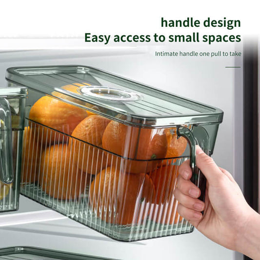 Mondee Premium 3Litre Clear Fridge Organizer Bin with Date Tracker.